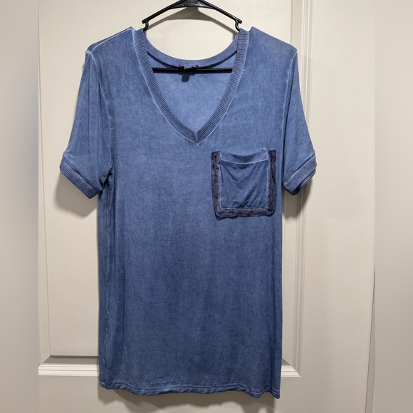 POL Tops - POL Short Sleeve Pocket Tee in BLUE